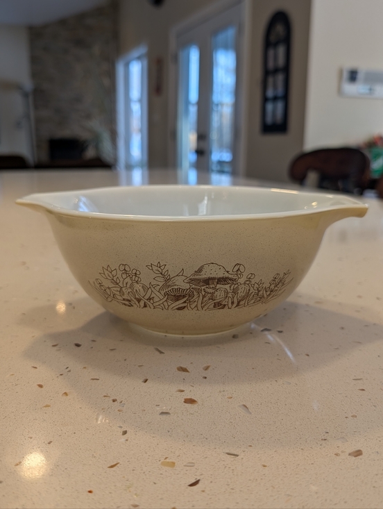 Vintage PYREX Mixing Bowl with Mushroom Design - Picture 1 of 11